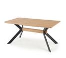 Table à Manger Extensible 160-220cm Aspect Chêne Et Métal Noir Ogma