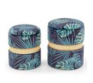 Lot De 2 Poufs Avec Imprimé Tropical Et Rotin Avec Rangement Floralis