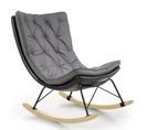 Rocking Chair Design Avec Structure En Métal Noir Et Bois Massif Imagine