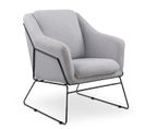 Fauteuil Confort Métal Et Tissu Gris May