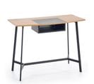 Bureau 100 X 50 Cm Aspect Chêne Doré Et Métal Noir Suomi