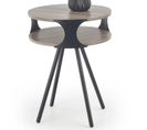 Table D'appoint Design Aspect Chêne Foncé Avec Finitions Et Pieds En Acier Noir Telesto