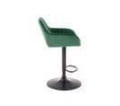 Chaise De Bar Ajustable En Hauteur En Velours Vert Avec Pied En Métal Eden