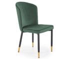 Chaise En Velours Vert Avec Dossier Enveloppant Et Pieds En Métal Ariel