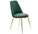 Chaise Contemporaine En Velours Vert Avec Pieds En Métal Doré Ram