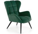 Fauteuil Contemporain En Velours Vert Glasgow