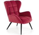 Fauteuil Contemporain En Velours Bordeaux Glasgow