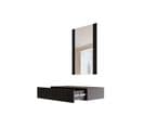 Coiffeuse Suspendue Noire Avec Miroir Gustave