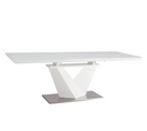 Table Extensible Rectangulaire Blanc Brillant 160 Cm Semjo