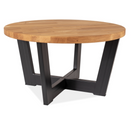 Table Basse Design Bois Et Métal Noir 80cm Zila