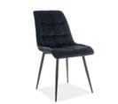 Chaise Design Velours Et Pieds Noirs Harriet