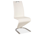 Chaise Design Pied U Chrome Et Écocuir Blanc Airy