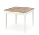 Table À Manger Extensible Carrée Blanc Et Chêne 90cm Brevla