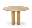 Table à Manger Design Ronde Plaquée Chêne 120cm Marthe