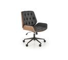 Fauteuil De Bureau Design Noir et Bois Martel