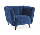 Fauteuil Design Carré Velours Bleu Compi