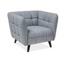 Fauteuil Design Carré Capitonné Velours Gris Compi