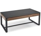 Table Basse 120 X 60 Cm Aspect Marbre Noir Et Noyer Aleida