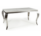 Table Baroque Métal Et Céramique Blanc 150cm Bolti