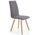 Chaise Beige Et Bois Capitonnée Will - Gris