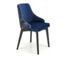 Chaise En Velours Bleu Foncé Avec Dossier Multicolore Andrea