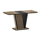 Table Extensible 125-170 Cm Noire Et Aspect Chêne Avec Pied Design Helen