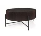 Table Basse Design Ronde 80 Cm Avec Pieds En Métal Noir Selma