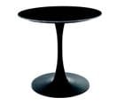 Table Ronde Noire 80cm Avec Plateau Céramique Aspect Marbre Sasha