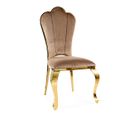 Chaise Baroque En Velours Beige Et Pieds En Métal Doré Maiwenn