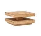 Table Basse Design Aspect Chêne Artisanal Avec Plateau Pivotant Numba