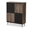 Buffet Haut Design Aspect Noyer Et Noir Mat Matty