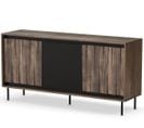 Buffet Bas Aspect Noyer Et Noir Mat 150 Cm Matty