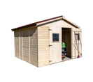 Abri De Jardin Sans Plancher 7.62m² Bois Naturel - Ed2828.02