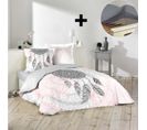 Pack Parure De Couette 220x240 Cm Namaste + Drap Housse 140x190 Gris