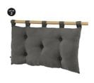 Lot De 2  Têtes De Lit 5 Boutons Avec Passants Gaze De Coton 50 X 80 Cm Anthracite