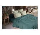 Housse De Couette Double Gaze De Coton 240x220 Cm 4 Taies Bleu/vert