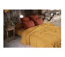 Housse De Couette Double Gaze De Coton Bio 240x220 Cm 4 Taies Safran/terracotta