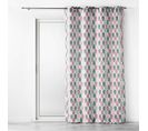 Lot De 2 Rideaux Tamisant à Oeillets L140 X H260 Cm Polyester Palpito Rose/vert