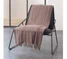 Jeté De Canapé A Franges 220 X 240 Cm 100% Coton Tissé Lilia Taupe