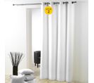 Lot De 2 Rideaux Unis Oeillets Metal 140 X 260 Cm Polyester Uni Essentiel Blanc