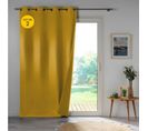 Lot De 2 Rideaux Occultant Double Face 140 X 260 Cm 100% Microfibre Obscure Jaune