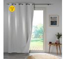 Lot De 2 Rideaux Occultant Double Face 140 X 260 Cm 100% Microfibre Obscure Blanc