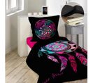 Pack Parure De Couette Enfant 140x200 Cm Porte Bonheur + Drap Housse 90x190 Noir