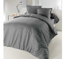 Housse De Couette 260 X 240 Cm + 2 Taies Coton 57 Fils Gris Souris