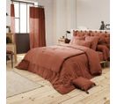 Bout De Lit Double Gaze De Coton à Pompons 90 X 200 Cm Gaia Terracotta