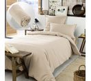 Pack Housse De Couette Chaude En Flanelle 140 X 200 Cm + Drap Housse 90x190 Candice Beige