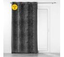 Lot De 2 Rideaux Occutant 140 X 240 Cm En Velours Relief Analia Anthracite