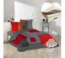 Pack Housse De Couette 220x240 Cm Quadro + Drap Housse 140x190x30 Blanc