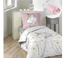 Pack Parure De Couette Enfant 140x200 Cm Lilirose + Drap Housse 90x190 Rose