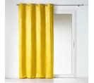 Rideau 100% Occultant 140 X 240 Cm En Velours Frappé Tropicaline Jaune